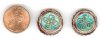 2 18x6mm Amethyst with Turquoise Cloisonné Disks